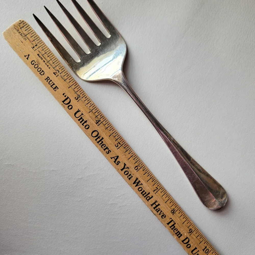 Vintage Sheffield England EPNS A1 Silverplated Large Serving Fork 5-tine Unique!